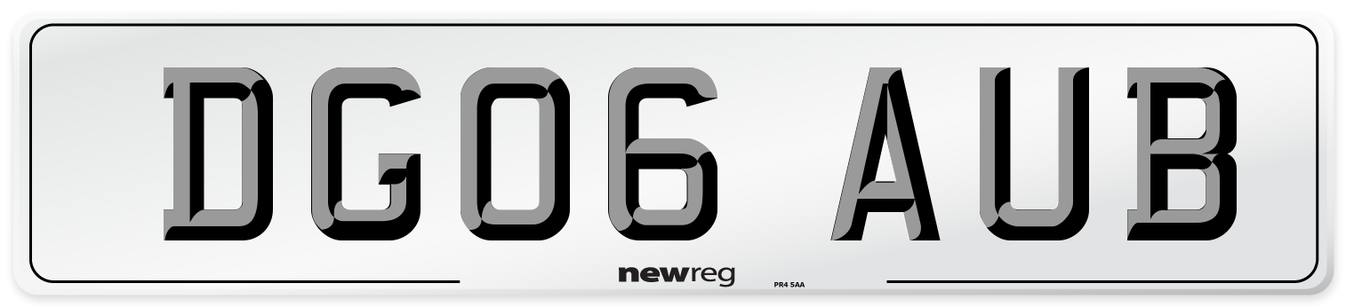 DG06 AUB Number Plate from New Reg